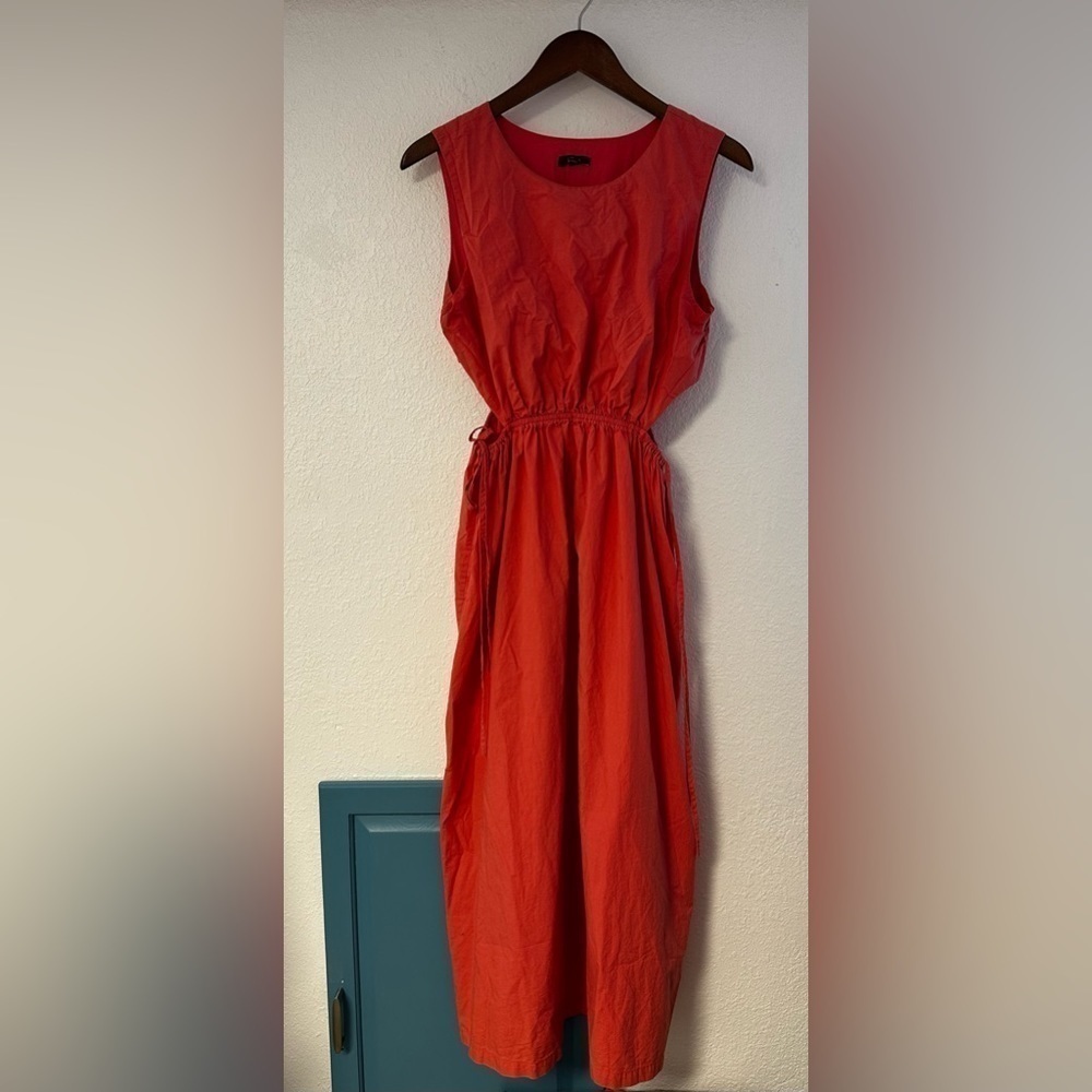 Rails Yvette Side-Cutout Midi Dress in Spice Coral Size Large - Picture 2 of 14